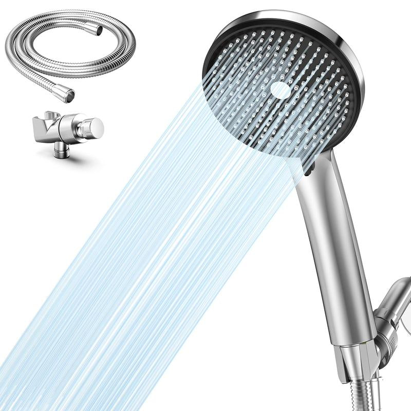 Transform Your Shower Experience: High Pressure Multi-Mode Handheld Showerhead with Power Wash Function, Anti-Clogging Nozzles & Extra-Long Stainless Steel Hose
