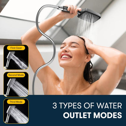 Transform Your Shower Experience: High Pressure Multi-Mode Handheld Showerhead with Power Wash Function, Anti-Clogging Nozzles & Extra-Long Stainless Steel Hose