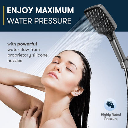 Transform Your Shower Experience: High Pressure Multi-Mode Handheld Showerhead with Power Wash Function, Anti-Clogging Nozzles & Extra-Long Stainless Steel Hose